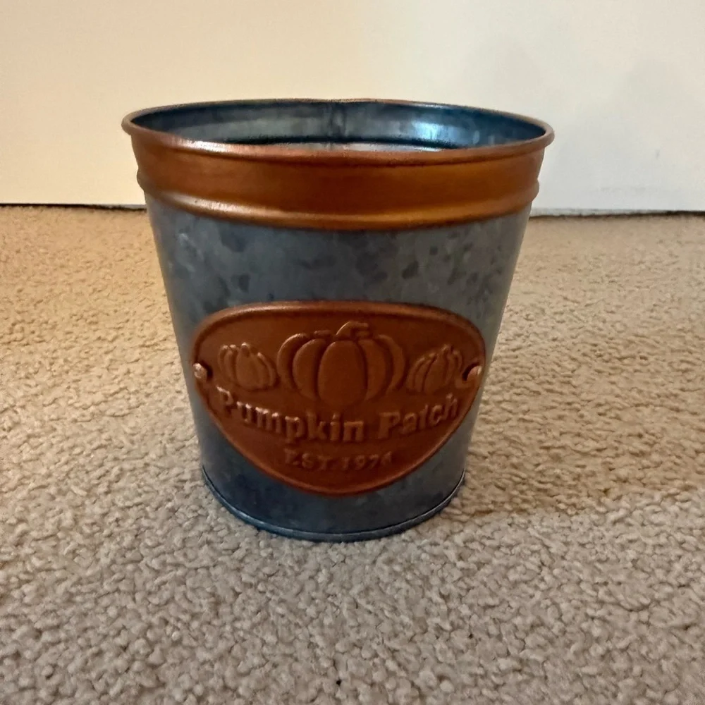 FTD | Pumpkin Patch Metal Flower Vase / Bucket for Fall
